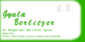 gyula berlitzer business card